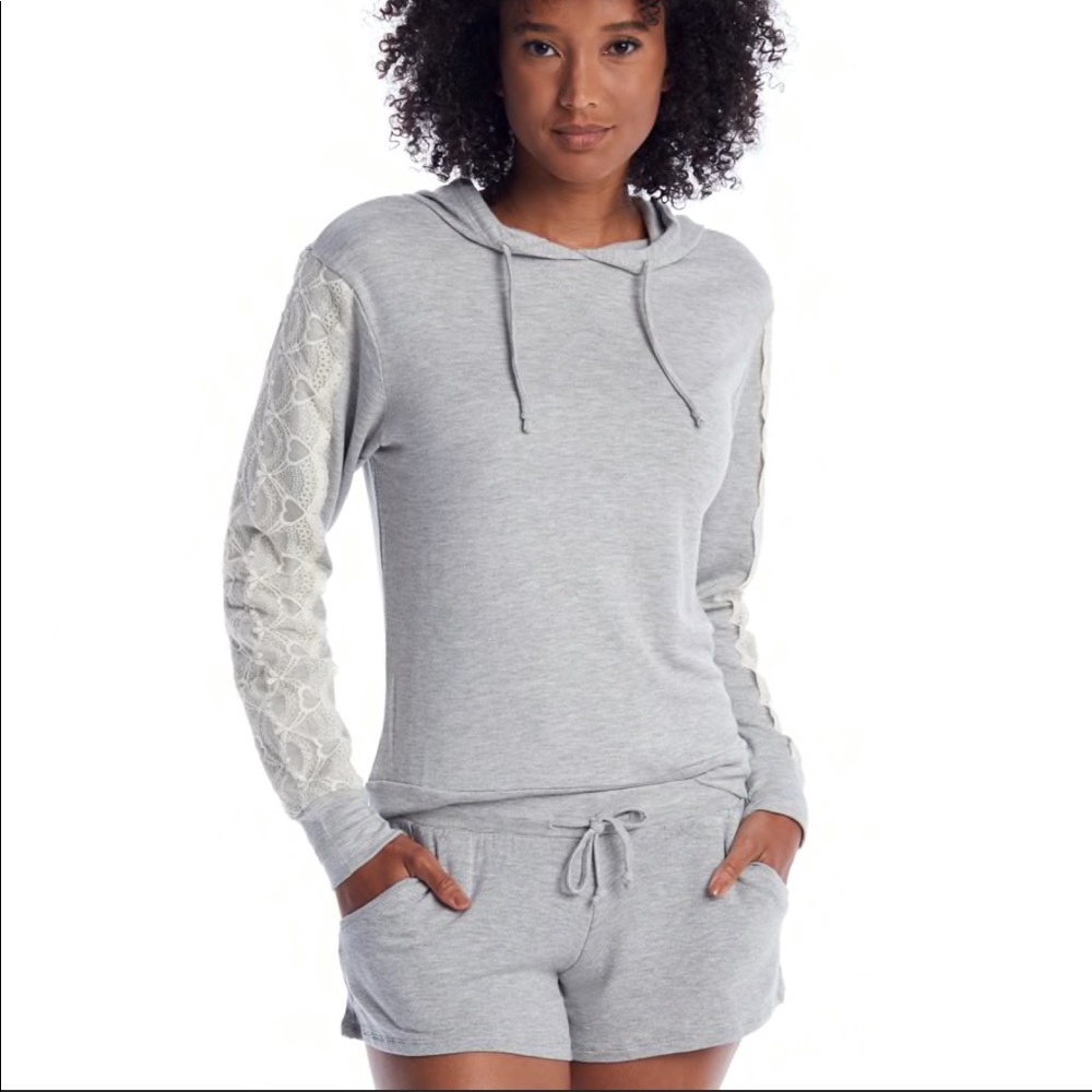 Hoodie Short PJ Set - Picture 1 of 6